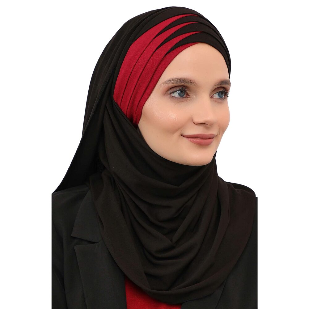 3545 Hijab Muslim Scarves %100 Cotton Presewn Jersey Shawl Turban